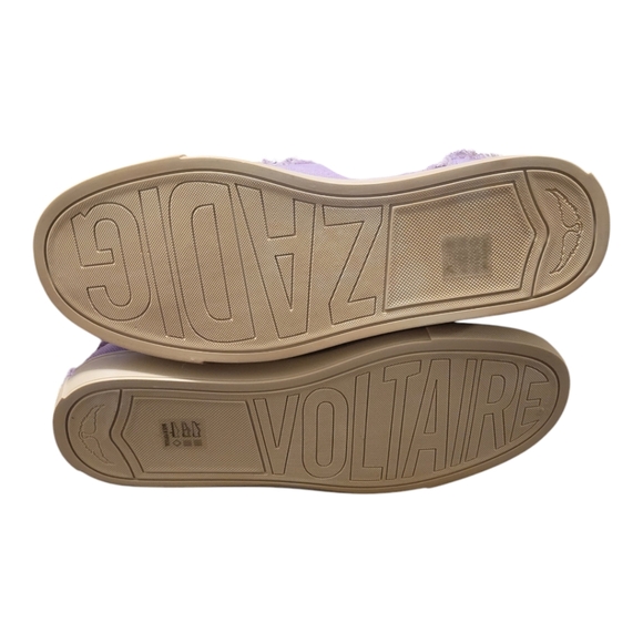 ZADIG & VOLTAIRE NIB $398 Flash Purple Canvas Raw Edge High Top Sneaker 41/10 US - Picture 6 of 8